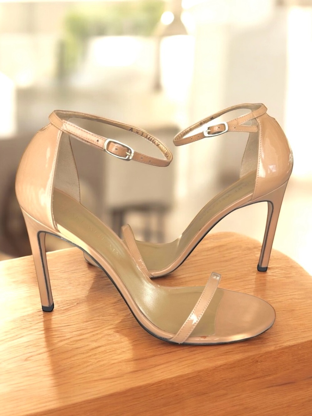 🆕 Stuart Weitzman Nudistsong Patent Sandals Nude